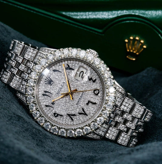 ROLEX DATEJUST 36MM 16030 DIAMOND PAVED EASTERN ARABIC DIAL
