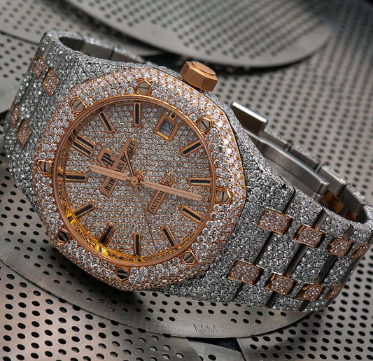 AUDEMARS PIGUET ROYAL OAK SELF WINDING 15450SR.OO.1256SR.01 37MM CHAMPAGNE DIAMOND DIAL WITH 22.75 CT DIAMONDS