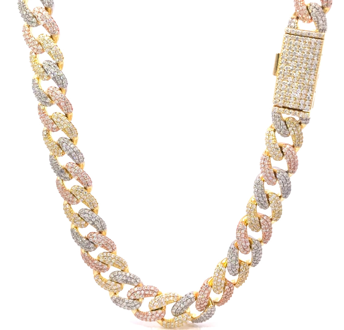 Moissanite Cuban link (925 sterling silver )