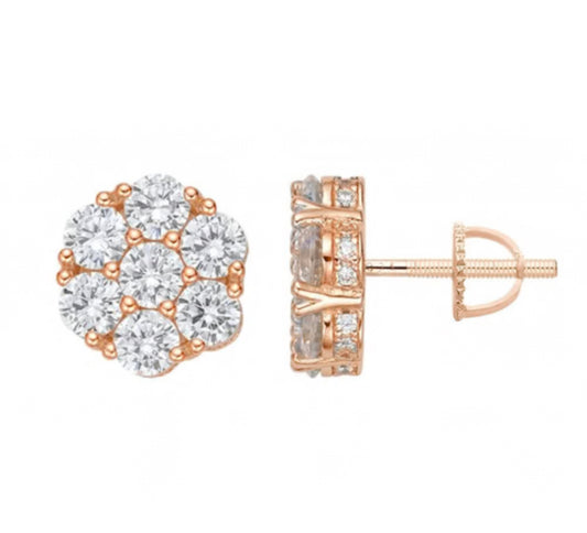 Rose Gold 2.5ct diamond earrings