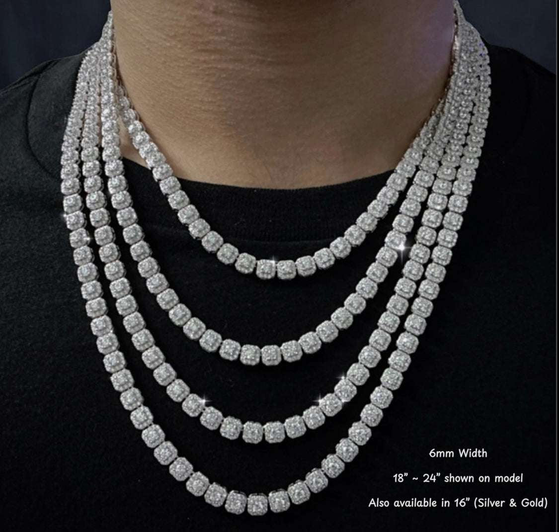 Moissanite Ice Cube Tennis chain