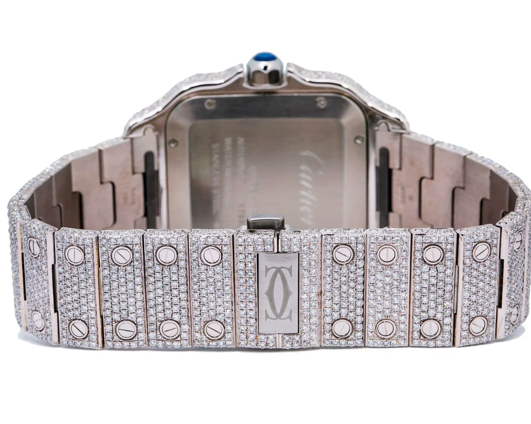 CARTIER SANTOS WSSA0030 40MM BLUE DIAL WITH 17.95 CT DIAMONDS
