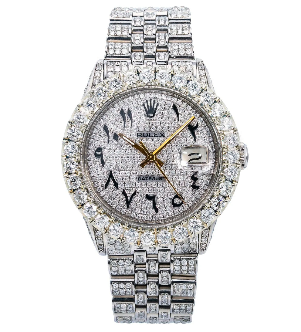 ROLEX DATEJUST 36MM 16030 DIAMOND PAVED EASTERN ARABIC DIAL