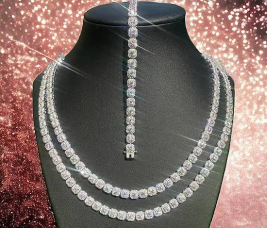 Moissanite Ice Cube Tennis chain