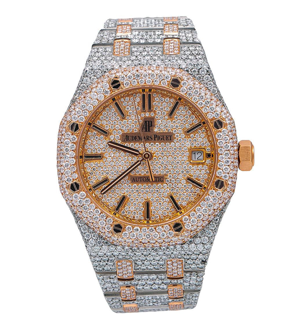 AUDEMARS PIGUET ROYAL OAK SELF WINDING 15450SR.OO.1256SR.01 37MM CHAMPAGNE DIAMOND DIAL WITH 22.75 CT DIAMONDS
