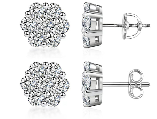 Factory Diamond Honeycomb Earrings 14k white & Yellow Gold