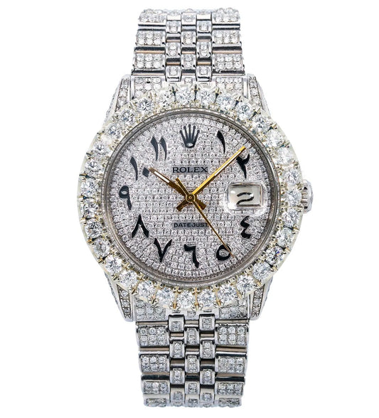 ROLEX DATEJUST 36MM 16030 DIAMOND PAVED EASTERN ARABIC DIAL