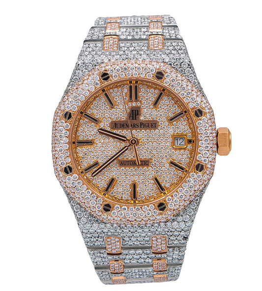 AUDEMARS PIGUET ROYAL OAK SELF WINDING 15450SR.OO.1256SR.01 37MM CHAMPAGNE DIAMOND DIAL WITH 22.75 CT DIAMONDS